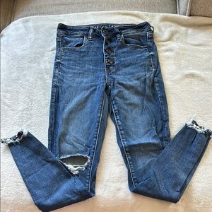 Blue Distressed Women's Jeans